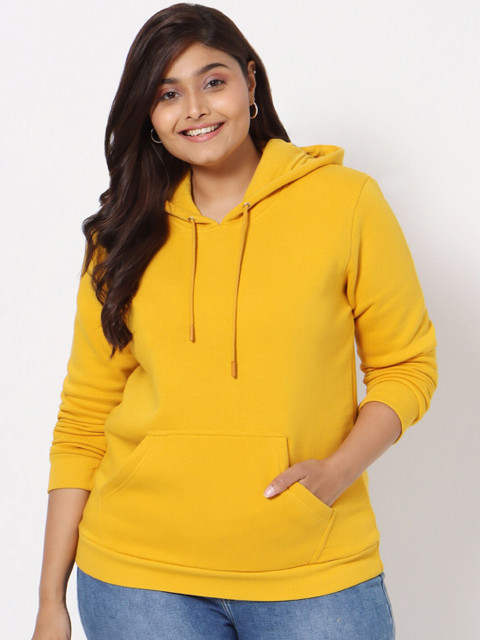 Bewakoof Plus Yellow Hooded Sweatshirt 
Bewakoof Plus Yellow Hooded Sweatshirt