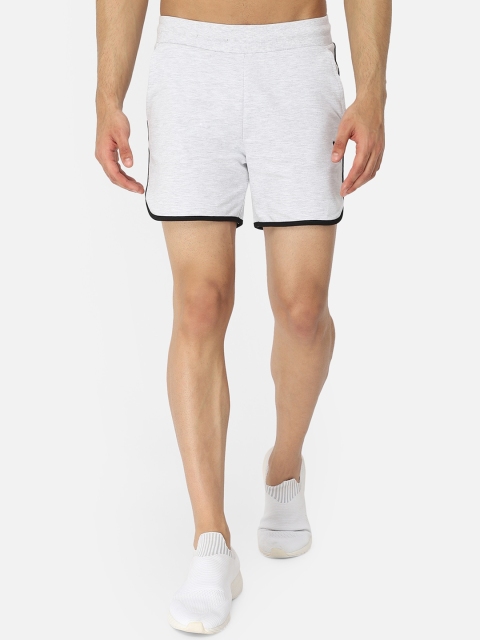 hummel Men Grey Melange Solid Regular Sports Shorts