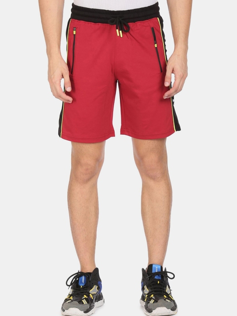 Colt Men Red Regular Fit Typography Printed Sports Shorts