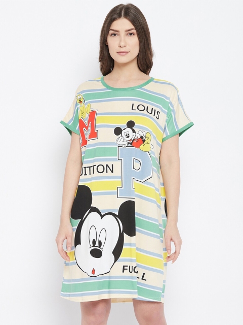 Camey Green Printed T-shirt Nightdress