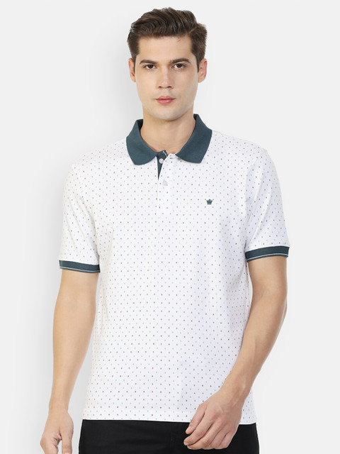 Louis Philippe Men White Printed Polo Pure Cotton Collar T-shirt 
Louis Philippe Men White Printed Polo Pure Cotton Collar T-shirt