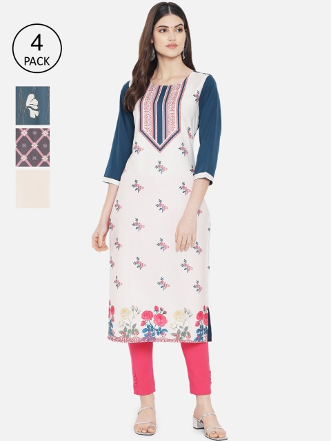 Ethnic basket Women Pack of 4 Multicoloured Ethnic Motifs Printed Crepe Kurta, Multi
Ethnic basket Women Pack of 4 Multicoloured Ethnic Motifs Printed Crepe Kurta, Multi