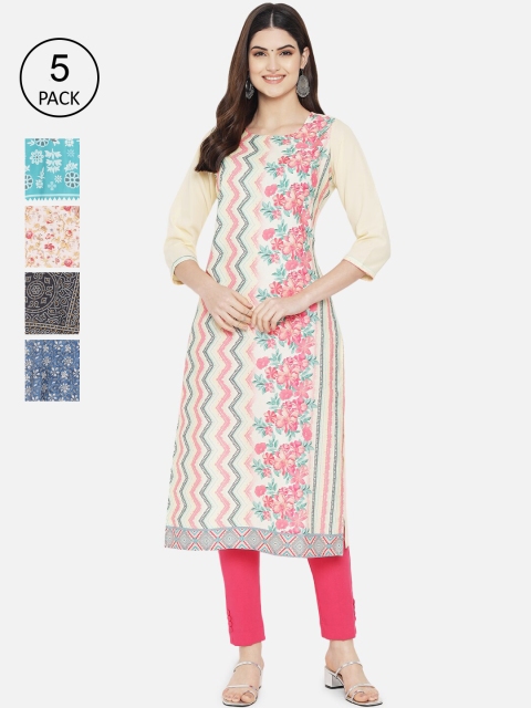 Ethnic basket Women Pack of 5 Multicoloured Ethnic Motifs Printed Crepe Kurta, Multi
Ethnic basket Women Pack of 5 Multicoloured Ethnic Motifs Printed Crepe Kurta, Multi