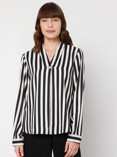 Vero Moda Beige Striped Top