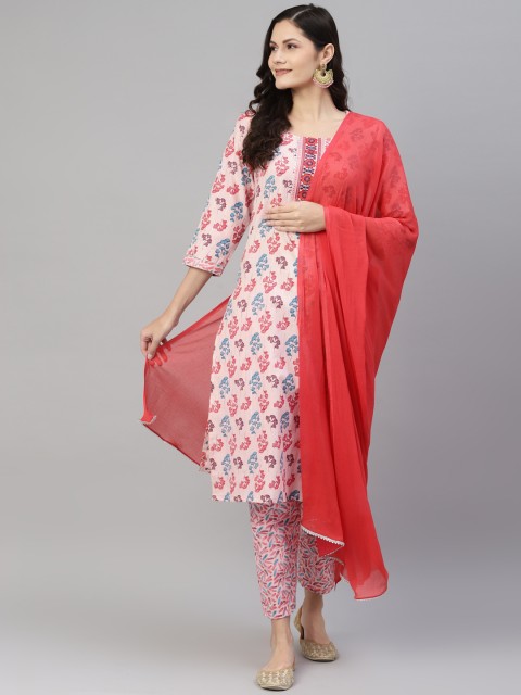 Laado - Pamper Yourself Women Pink Floral Printed Kurta with Trousers & With Dupatta
Laado - Pamper Yourself Women Pink Floral Printed Kurta with Trousers & With Dupatta
