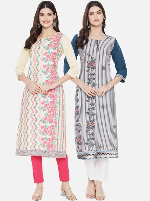 Ethnic basket Women Pack of 2 Multicoloured Ethnic Motifs Printed Crepe Kurta, Multi
Ethnic basket Women Pack of 2 Multicoloured Ethnic Motifs Printed Crepe Kurta, Multi