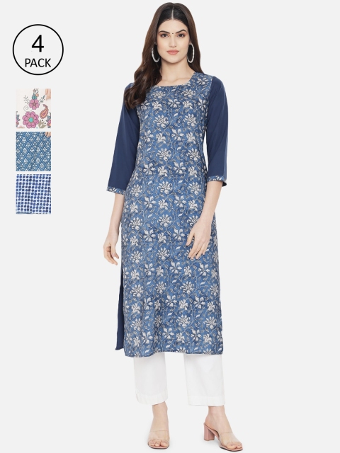 Ethnic basket Women Pack Of 4 Multicoloured Ethnic Motifs Printed Crepe Kurta, Multi
Ethnic basket Women Pack Of 4 Multicoloured Ethnic Motifs Printed Crepe Kurta, Multi