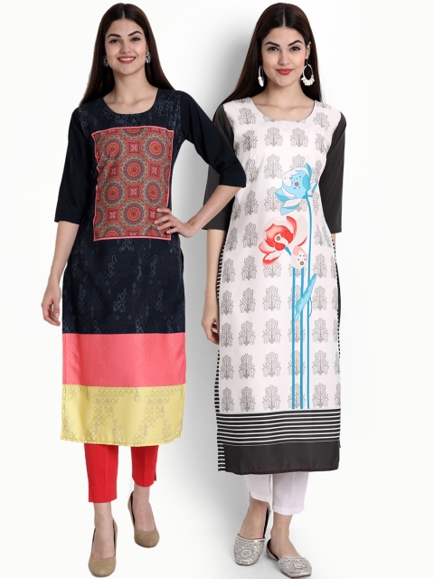 Ethnic basket Women Pack Of 2 Multicoloured Ethnic Motifs Printed Crepe Kurta, Multi
Ethnic basket Women Pack Of 2 Multicoloured Ethnic Motifs Printed Crepe Kurta, Multi