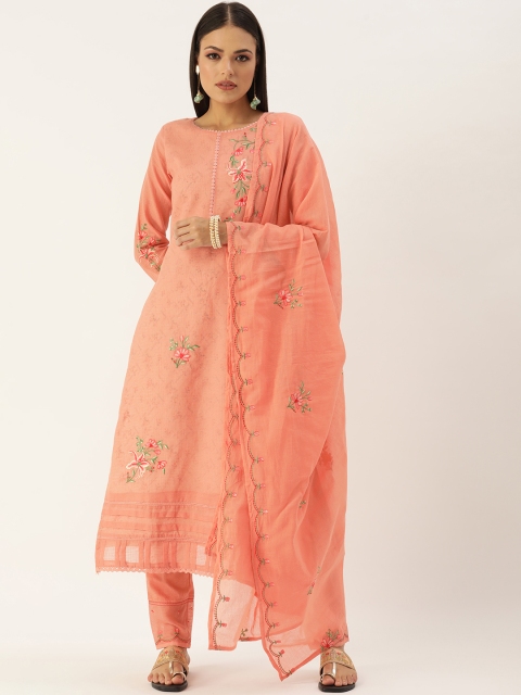 SWAGG INDIA Women Peach-Coloured Ethnic Motifs Embroidered Thread Work Kurta with Trousers & With Dupatta
SWAGG INDIA Women Peach-Coloured Ethnic Motifs Embroidered Thread Work Kurta with Trousers & With Dupatta