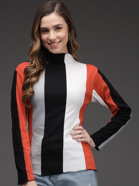Darzi Red & Black Striped Top