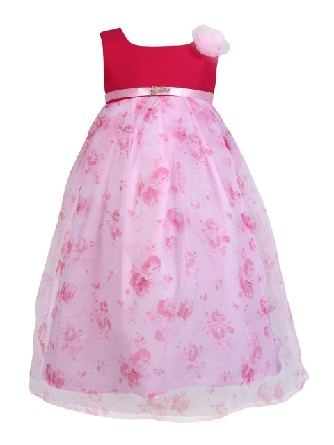 Barbie by Many Frocks & Pink Floral Net Dress