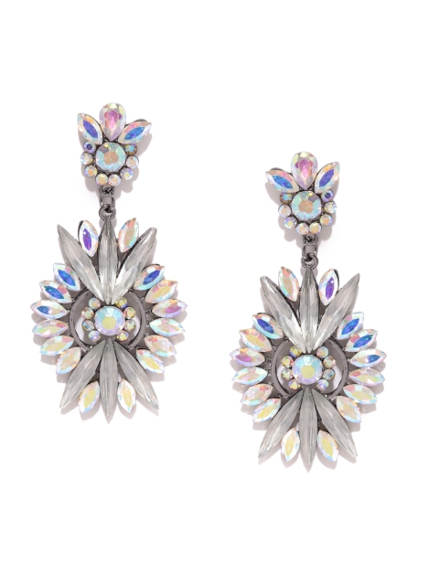 Golden Peacock Silver-Plated Embellished Drop Earrings with Iridescent Effect
Golden Peacock Silver-Plated Embellished Drop Earrings with Iridescent Effect