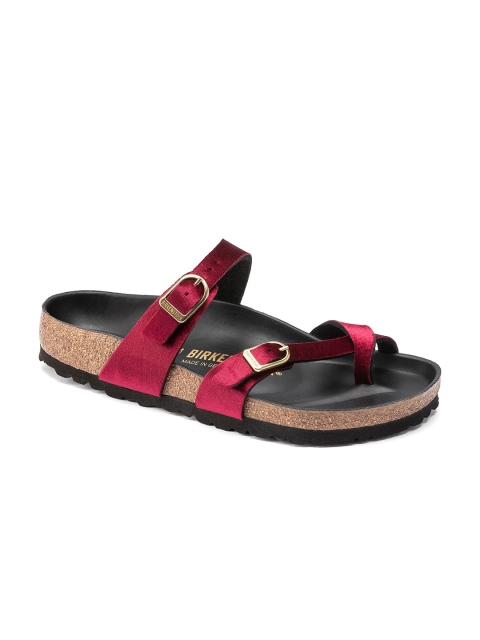 Birkenstock Women Red Regular Width Mayari Thong Flats