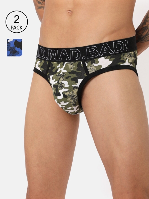 RAD MAD BAD Men Blue & Green Set of 2 Camouflage Printed Cotton Briefs RMB-BR-FTR-B-GR
RAD MAD BAD Men Blue & Green Set of 2 Camouflage Printed Cotton Briefs RMB-BR-FTR-B-GR