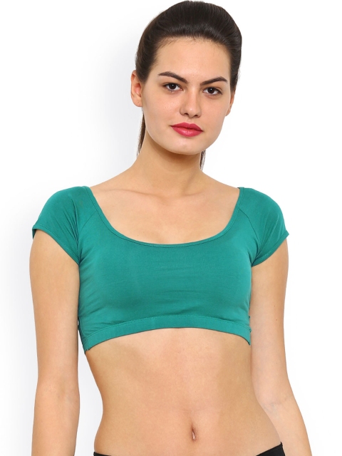 De Moza Teal Green Crop Top