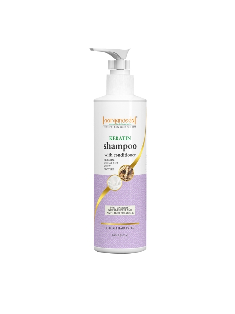 Aryanveda Keratin Shampoo with Conditioner 200 ml, White