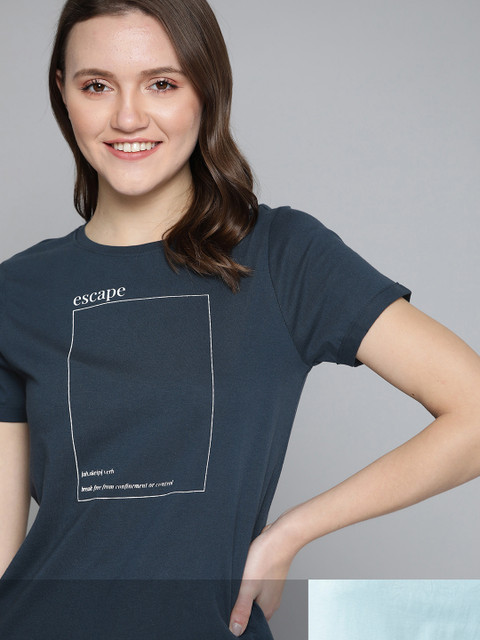 Mast & Harbour Women Blue Typography 2 Printed Pure Cotton T-shirt
Mast & Harbour Women Blue Typography 2 Printed Pure Cotton T-shirt