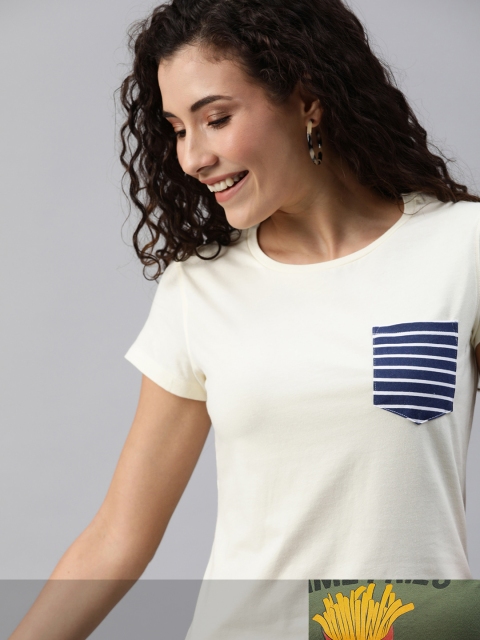 Mast & Harbour Women Pack of 2 Cotton T-shirts, Olive