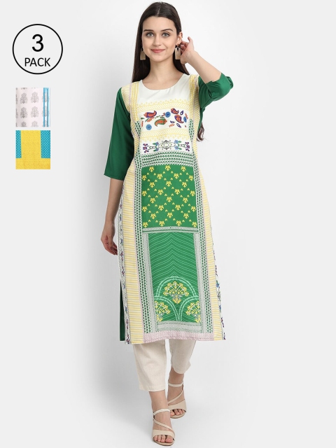 Ethnic basket Women Pack Of 3 Multicoloured Ethnic Motifs Printed Crepe Kurta, Multi
Ethnic basket Women Pack Of 3 Multicoloured Ethnic Motifs Printed Crepe Kurta, Multi
