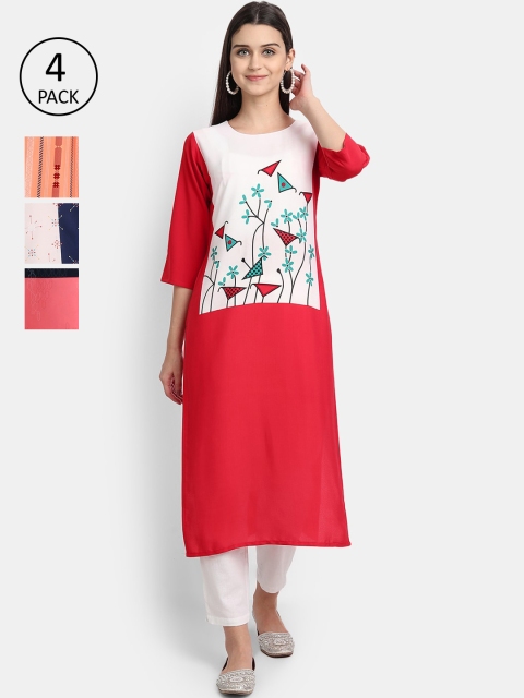 Ethnic basket Women Pack Of 3 Multicoloured Ethnic Motifs Printed Crepe Kurta, Multi
Ethnic basket Women Pack Of 3 Multicoloured Ethnic Motifs Printed Crepe Kurta, Multi