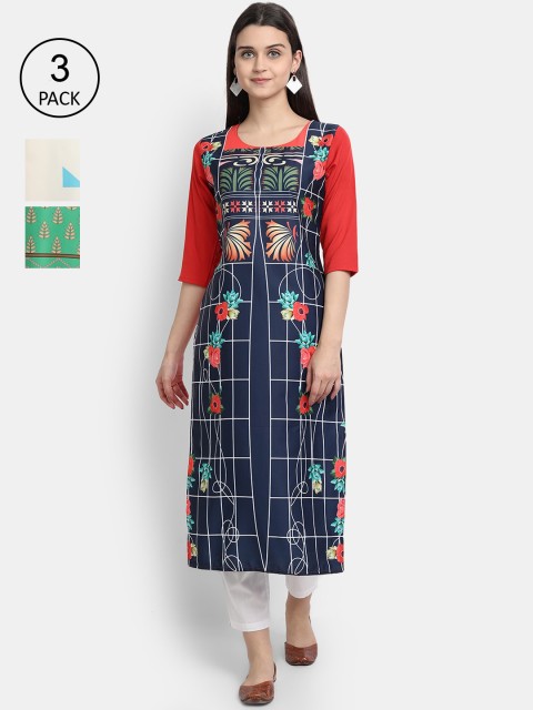 Ethnic basket Women Pack Of 3 Multicoloured Ethnic Motifs Printed Crepe Kurta, Multi
Ethnic basket Women Pack Of 3 Multicoloured Ethnic Motifs Printed Crepe Kurta, Multi