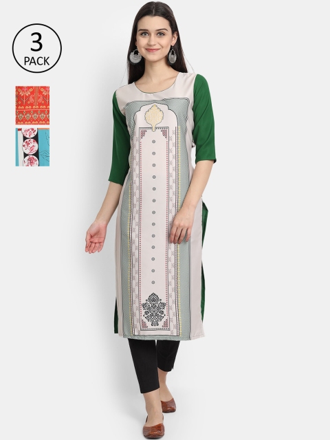 Ethnic basket Women Pack Of 3 Multicoloured Ethnic Motifs Printed Crepe Kurta, Multi
Ethnic basket Women Pack Of 3 Multicoloured Ethnic Motifs Printed Crepe Kurta, Multi