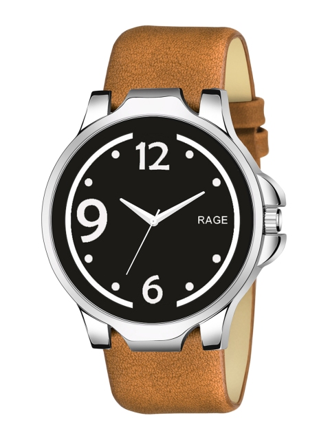 Rage Enterprise Men Black Embellished Dial & Leather Bracelet Style Strap Analogue Watch, Brown
Rage Enterprise Men Black Embellished Dial & Leather Bracelet Style Strap Analogue Watch, Brown