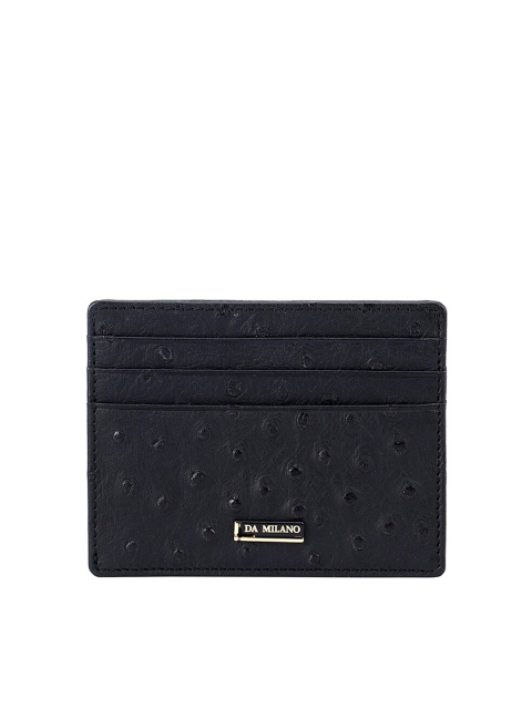 Da Milano Men Black Textured Leather Card Holder