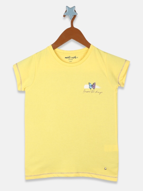 Monte Carlo Yellow Round Neck Top