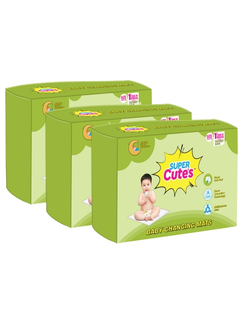Super Cutes Kids Set of 3 Premium Extra Soft Baby Changing Mats - 10 Pieces each, Green
Super Cutes Kids Set of 3 Premium Extra Soft Baby Changing Mats - 10 Pieces each, Green