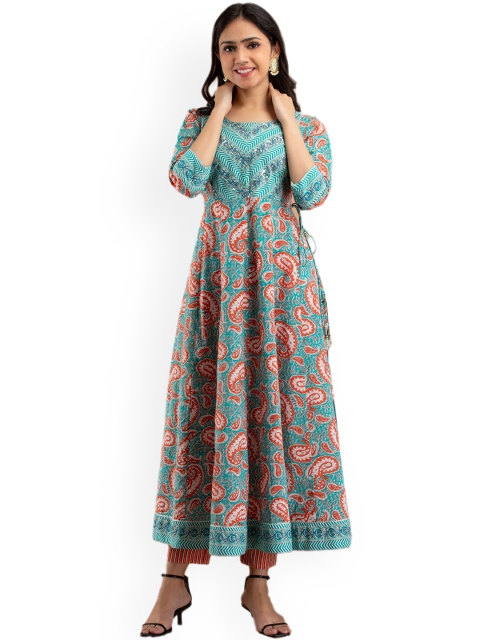 MYAZA Women Multicoloured Printed Pleated Pure Cotton Kurti with Churidar & With Dupatta, Multi
MYAZA Women Multicoloured Printed Pleated Pure Cotton Kurti with Churidar & With Dupatta, Multi