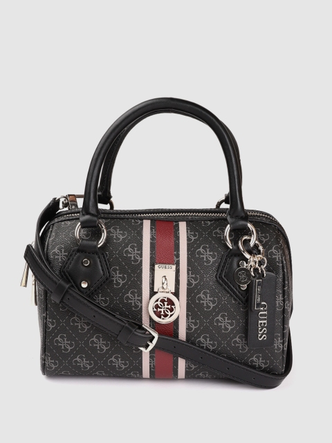 GUESS Black & Grey Checked Structured Handheld Bag with Tab & Detachable Sling Strap
GUESS Black & Grey Checked Structured Handheld Bag with Tab & Detachable Sling Strap