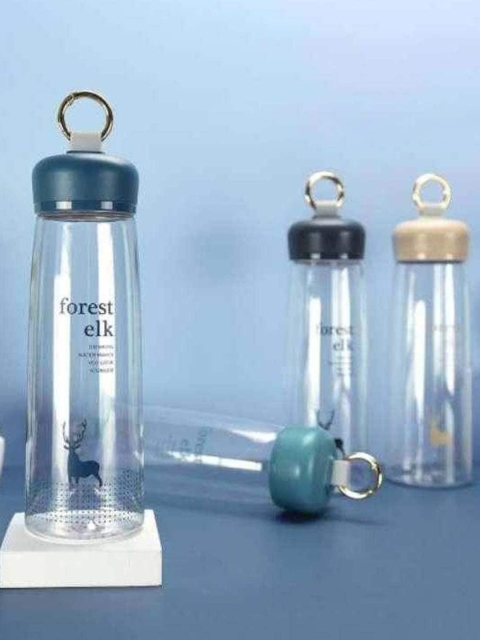 MARKET99 Black & Transparent Printed Water Bottle