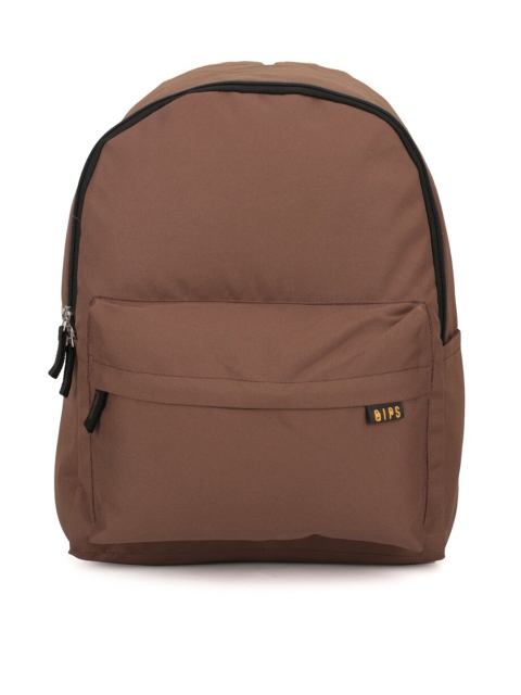 QIPS Unisex Brown Solid Backpack