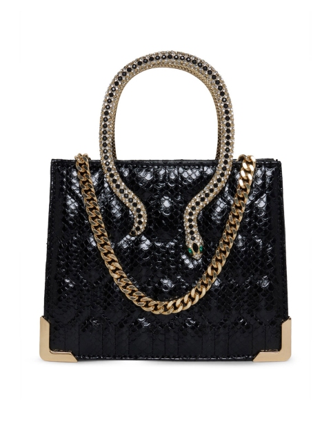 ALDO Black Embellished Shopper Tote Bag