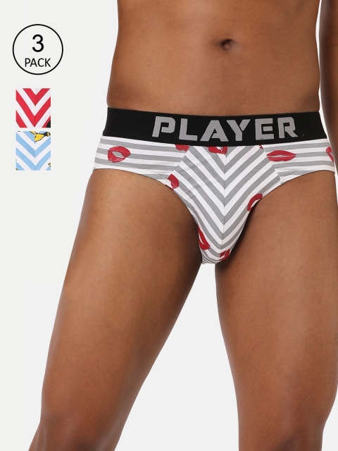 RAD.MAD.BAD Men Pack Of 3 Striped Antimicrobial Basic Briefs RMB-BR-SLR-B-R-G, White
RAD.MAD.BAD Men Pack Of 3 Striped Antimicrobial Basic Briefs RMB-BR-SLR-B-R-G, White