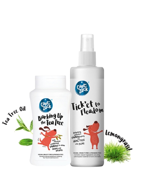 Captain Zack Set Of 2 Pet Shampoos, White