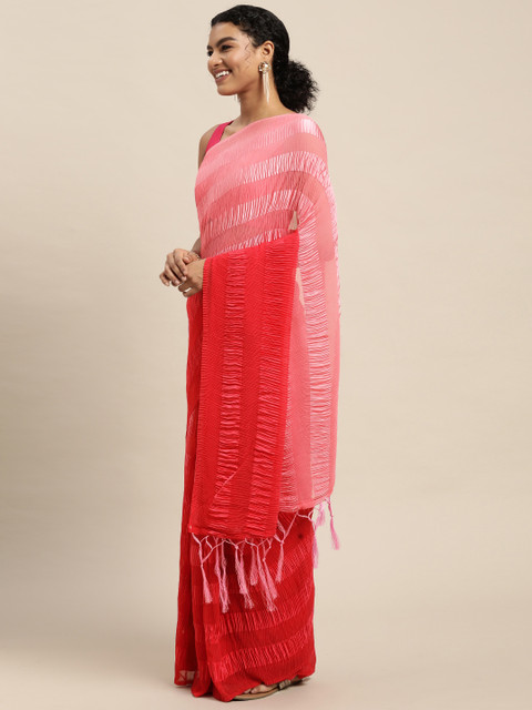 Pratham Blue Pink Striped Ombre Saree
Pratham Blue Pink Striped Ombre Saree