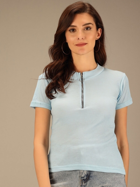 Darzi Blue Crepe Top