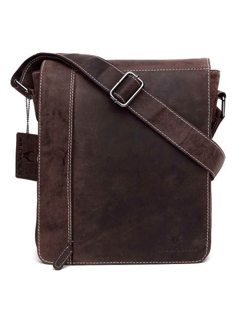 WildHorn Men Brown Genuine Leather Messenger Bag
