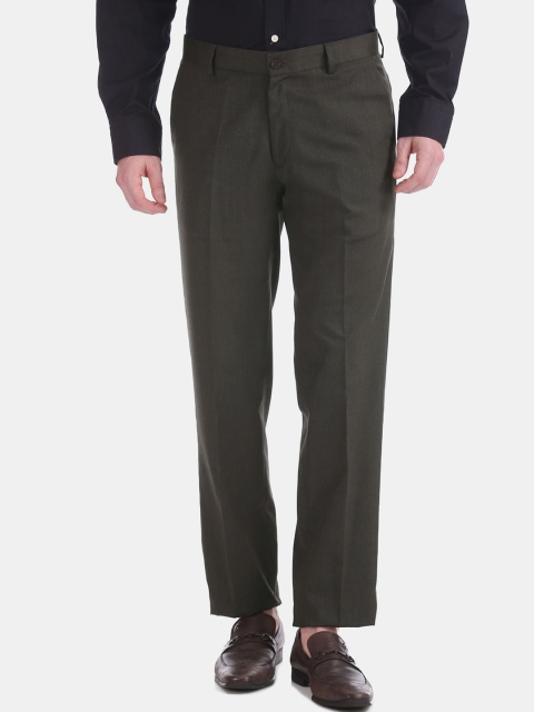 Excalibur Men Brown Regular Fit Formal Trousers