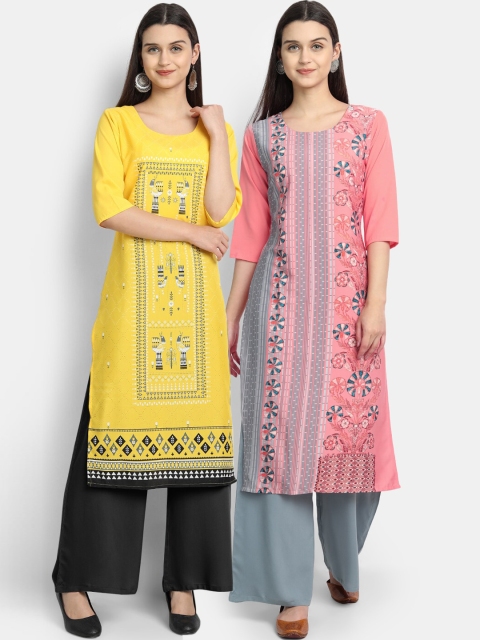 Ethnic basket Women Multicoloured Ethnic Motifs Printed Thread Work Crepe Kurta, Multi
Ethnic basket Women Multicoloured Ethnic Motifs Printed Thread Work Crepe Kurta, Multi