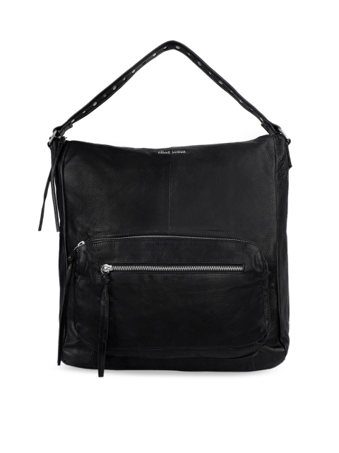 PELLE LUXUR Black Leather Oversized Shopper Handheld Bag