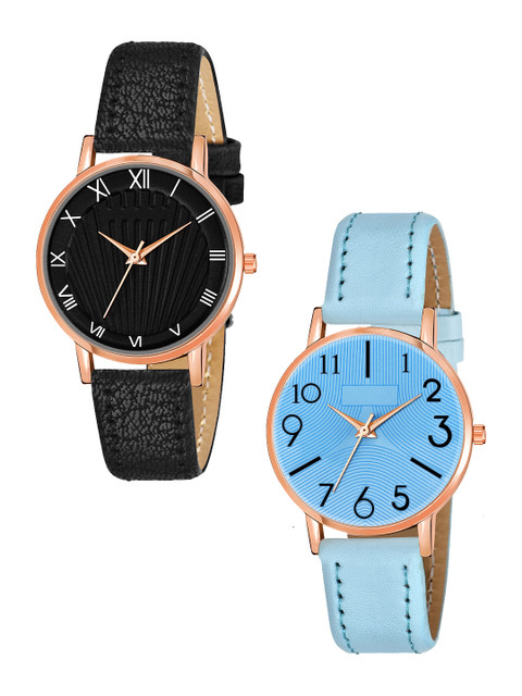 Rage Enterprise Women Pack of 2 Black Brass Dial & Black Leather Bracelet Style Straps Analogue Watch
Rage Enterprise Women Pack of 2 Black Brass Dial & Black Leather Bracelet Style Straps Analogue Watch