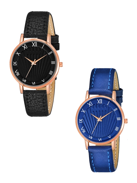 Rage Enterprise Women Pack Of 2 Black & Blue Brass Dial & Leather Bracelet Style Straps Analogue Watch
Rage Enterprise Women Pack Of 2 Black & Blue Brass Dial & Leather Bracelet Style Straps Analogue Watch