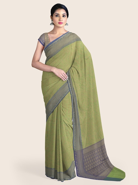 Pothys Green & Blue Woven Design Zari Saree
