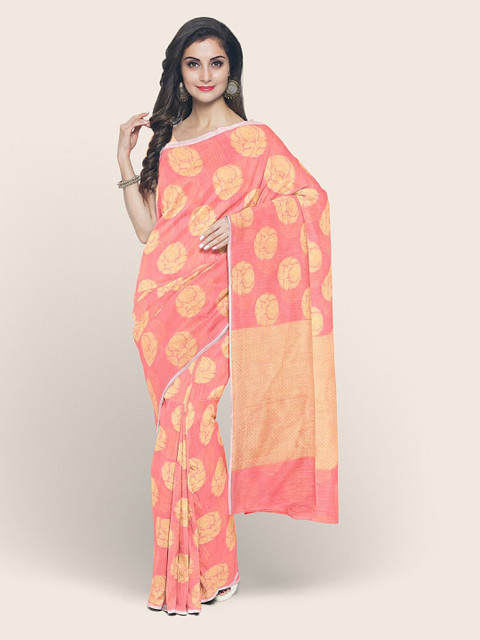 Pothys Peach-Coloured & Gold-Toned Floral Saree
Pothys Peach-Coloured & Gold-Toned Floral Saree