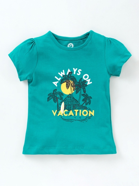 JusCubs Girls Teal Green & Yellow Typography Printed Puff Sleeves Tropical Cotton T-shirt
JusCubs Girls Teal Green & Yellow Typography Printed Puff Sleeves Tropical Cotton T-shirt