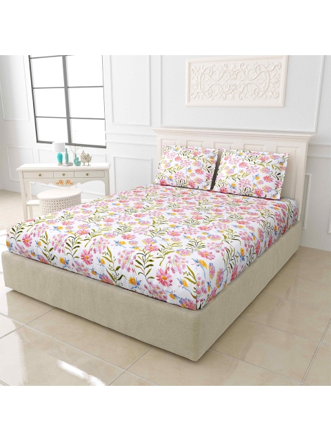 JAIPUR FABRIC Pink & White 150 TC King Floral Poly Cotton Bedsheet with 2 Pillow Covers
JAIPUR FABRIC Pink & White 150 TC King Floral Poly Cotton Bedsheet with 2 Pillow Covers