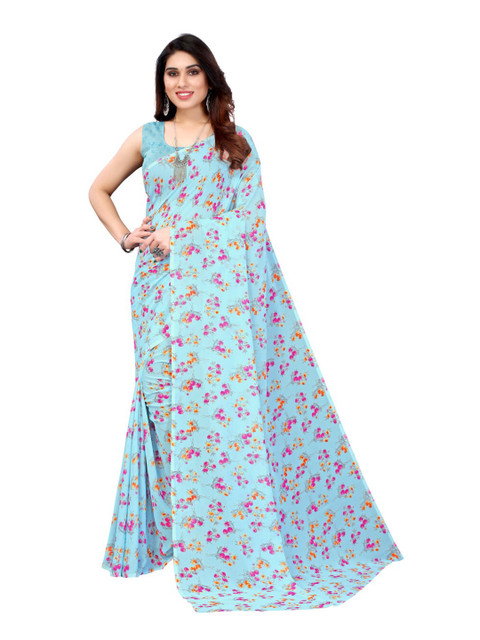 KALINI Turquoise Blue & Pink Floral Printed Pure Georgette Saree
KALINI Turquoise Blue & Pink Floral Printed Pure Georgette Saree